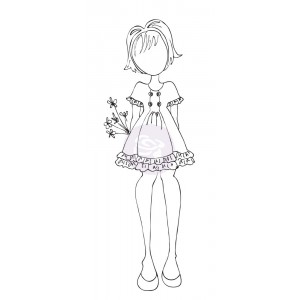 Mixed Media Doll Cling Stamp - Keira